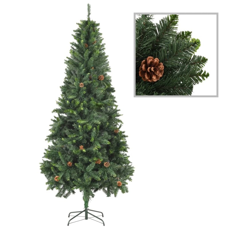 Árvore de Natal artificial com pinhas 210 cm verde-Árvores de Natal-Home Retail