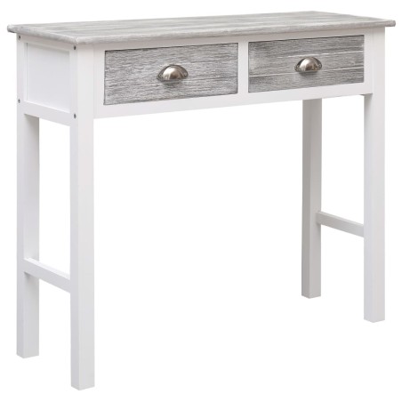 Mesa consola 90x30x77 cm madeira cinzento