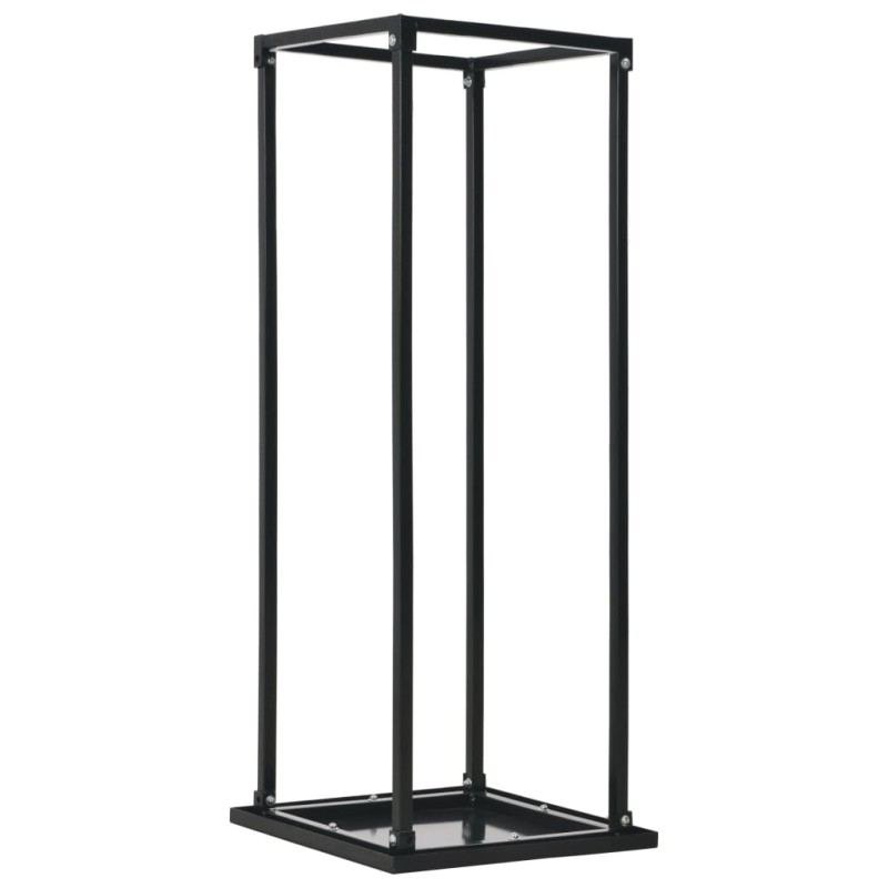 Suporte para lenha com base 37x37x113 cm aço preto-Prateleiras para lenha e madeira-Home Retail