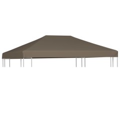 Cobertura de gazebo 310 g/m² 3x3 m cinzento-acastanhado