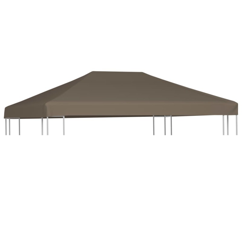 Cobertura de gazebo 310 g/m² 3x3 m cinzento-acastanhado-Topos para toldos e gazebos-Home Retail