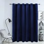 Cortina blackout c/ argolas metal 290x245 cm veludo azul-escuro