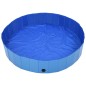 Piscina para cães dobrável 160x30 cm PVC azul