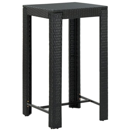 Mesa de bar para jardim 60,5x60,5x110,5 cm vime PE preto