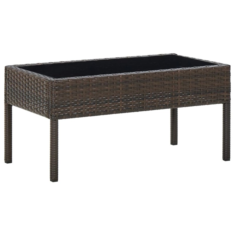 Mesa de jardim 75x40x37 vime PE castanho-Mesas de jardim-Home Retail