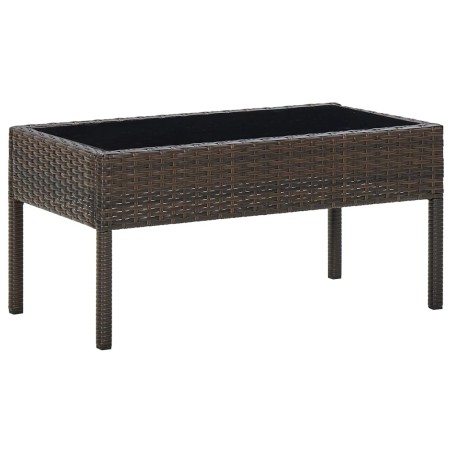 Mesa de jardim 75x40x37 vime PE castanho