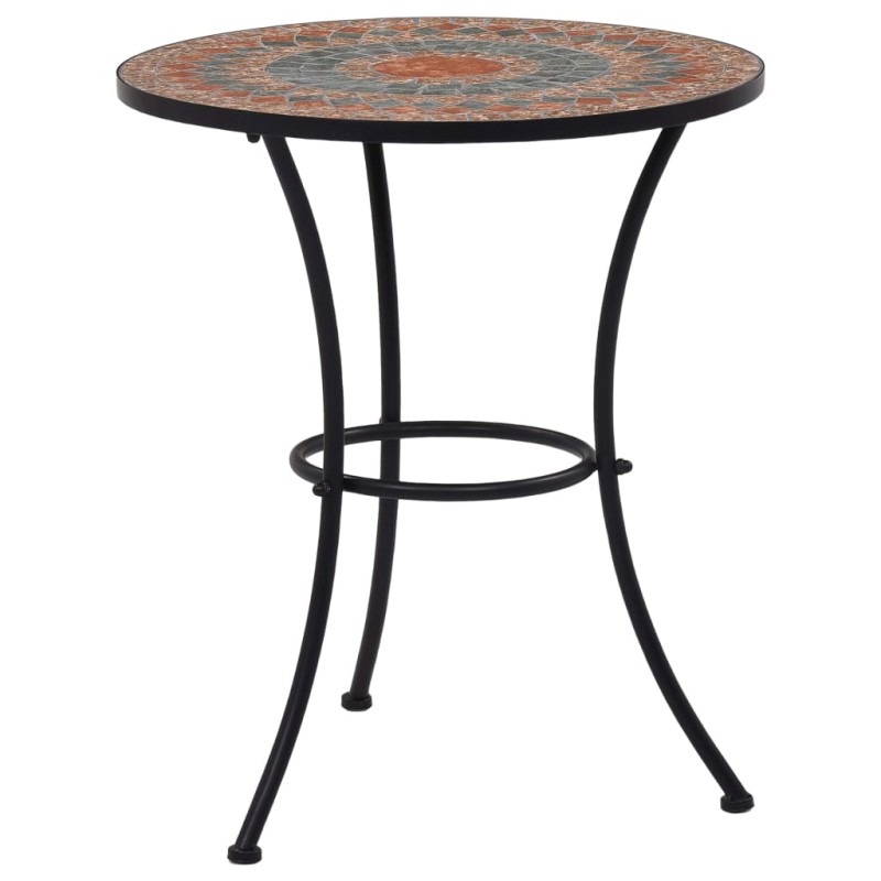 Mesa bistrô em mosaico 60 cm cerâmica laranja/cinzento-Mesas de jardim-Home Retail