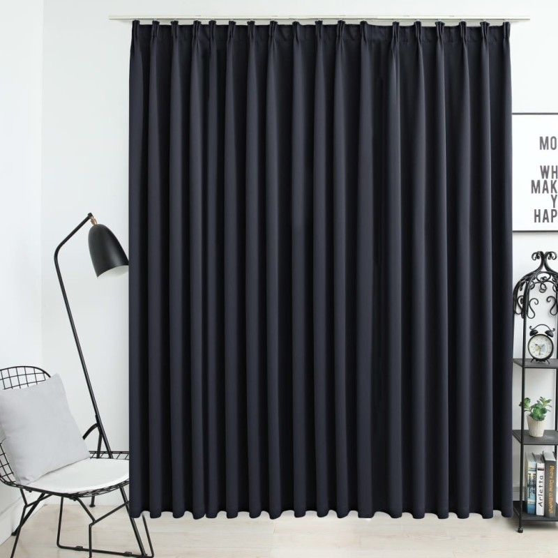 Cortina blackout com ganchos 290x245 cm preto-Persianas e cortinas-Home Retail