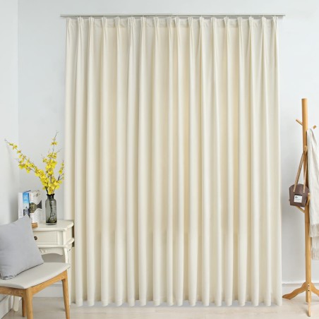 Cortina blackout com ganchos 290x245 cm veludo creme