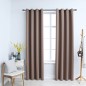 Cortinas opacas c/ argolas 2 pcs 140x245 cm cinza-acastanhado