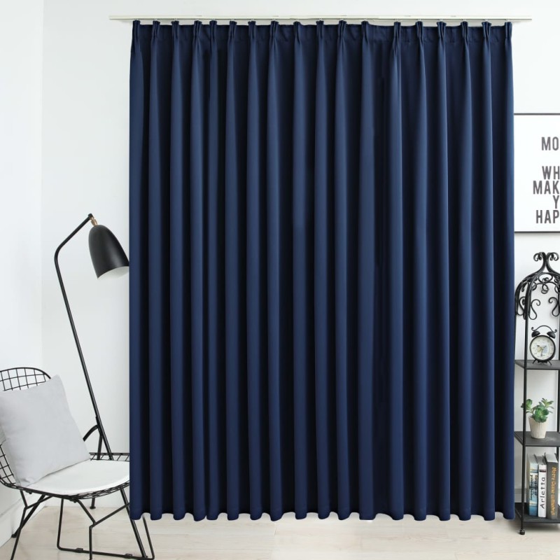 Cortina blackout com ganchos 290x245 cm azul-Persianas e cortinas-Home Retail