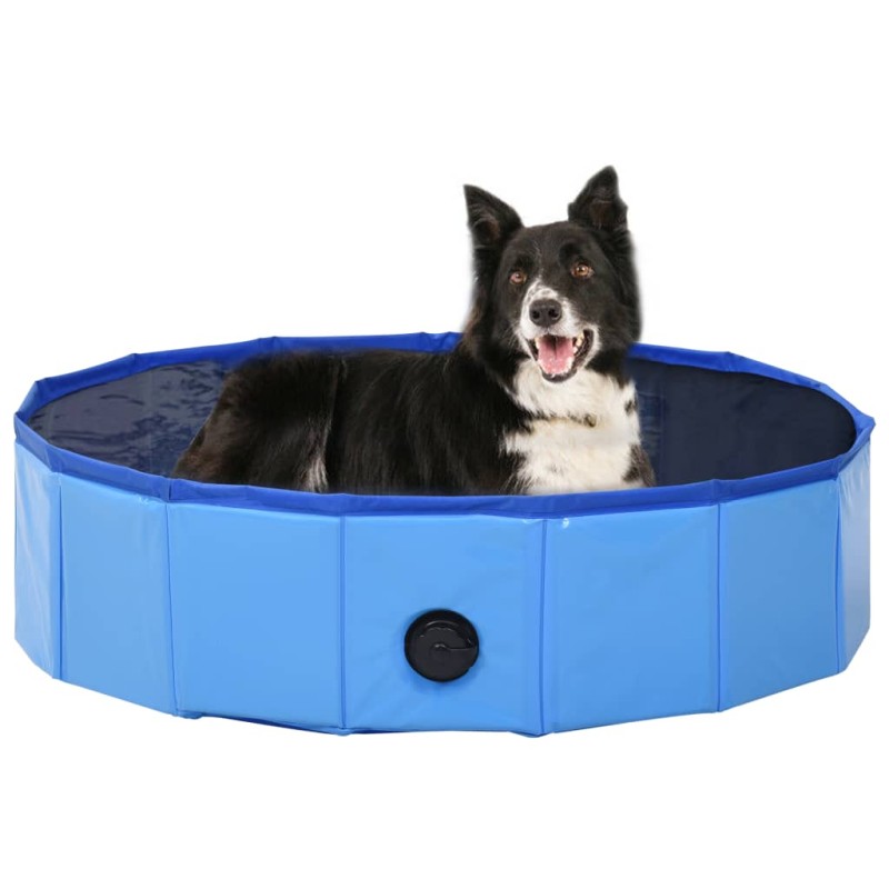 Piscina para cães dobrável 80x20 cm PVC azul-Produtos para cães-Home Retail