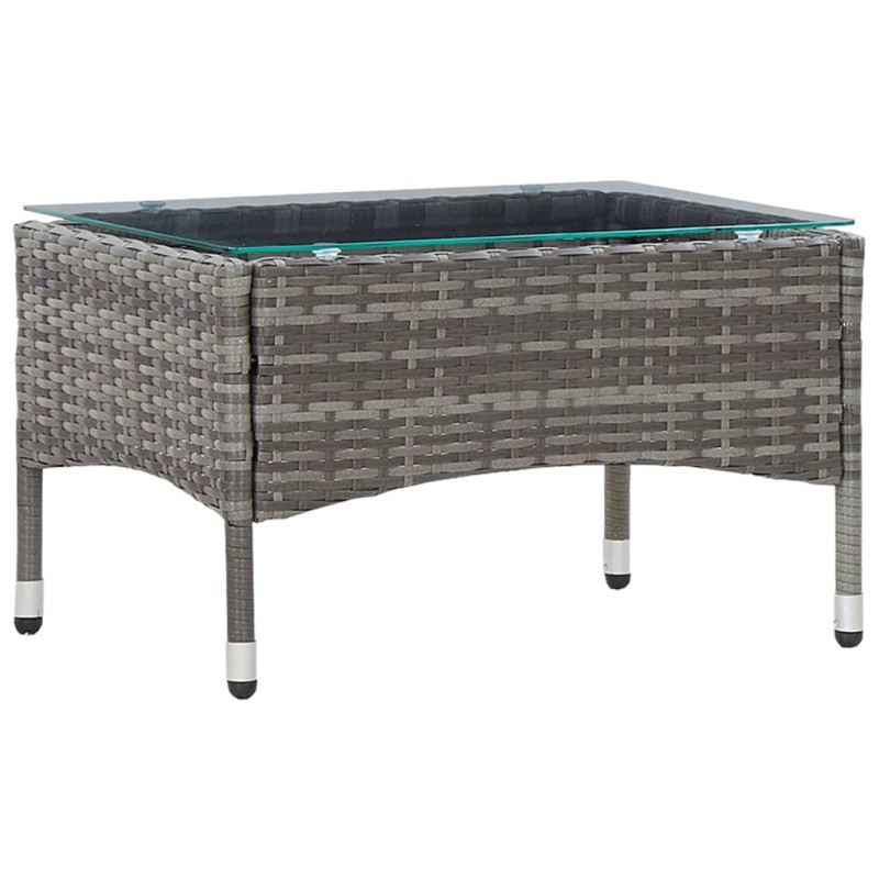 Mesa de centro 60x40x36 cm vime PE cinzento-Mesas de jardim-Home Retail