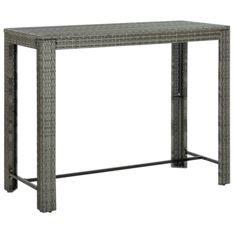 Mesa de bar para jardim 140,5x60,5x110,5 cm vime PE cinzento-Mesas de jardim-Home Retail