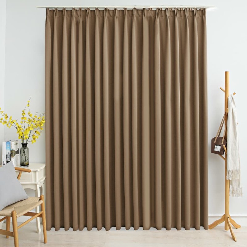 Cortina blackout com ganchos 290x245 cm cinzento-acastanhado-Persianas e cortinas-Home Retail