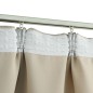 Cortinas blackout com ganchos 2 pcs 140x245 cm bege