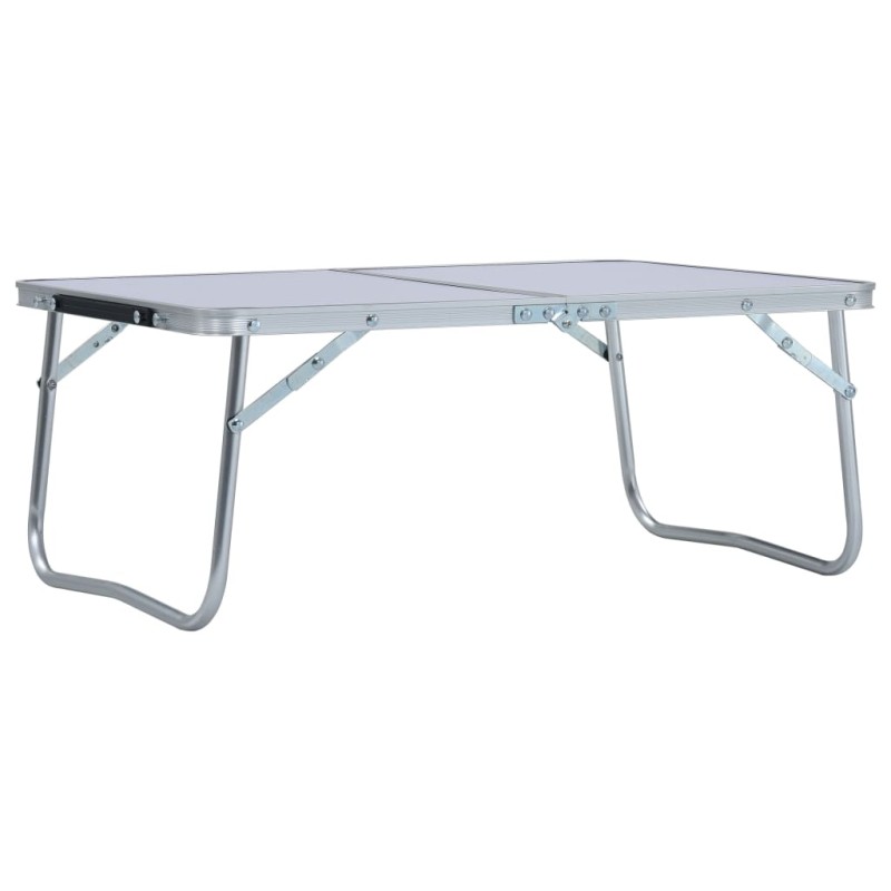 Mesa de campismo dobrável 60x40 cm alumínio branco-Mobiliário para campismo-Home Retail