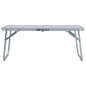 Mesa de campismo dobrável 60x40 cm alumínio branco