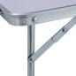 Mesa de campismo dobrável 60x40 cm alumínio branco