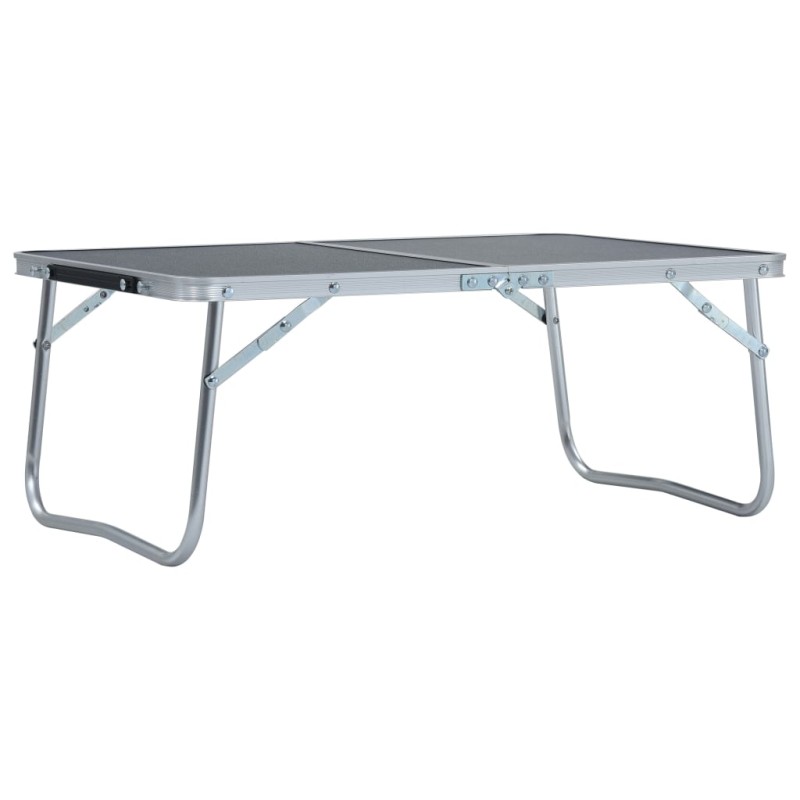 Mesa de campismo dobrável 60x40 cm alumínio cinzento-Mobiliário para campismo-Home Retail