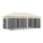 Gazebo com rede mosquiteira 6x3x2,73 m creme