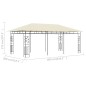 Gazebo com rede mosquiteira 6x3x2,73 m creme