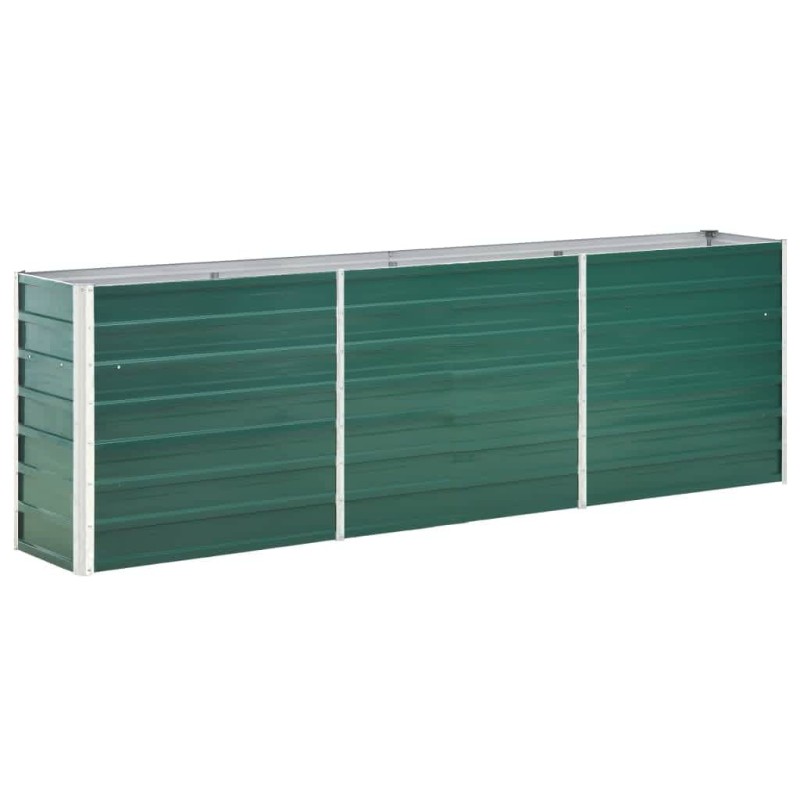 Canteiro elevado de jardim aço galvanizado 240x40x77 cm verde-Vasos e floreiras-Home Retail