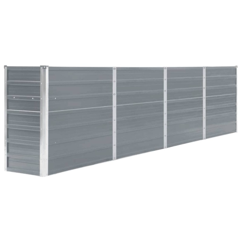 Canteiro jardim elevado 320x40x77 cm aço galvanizado cinzento-Vasos e floreiras-Home Retail