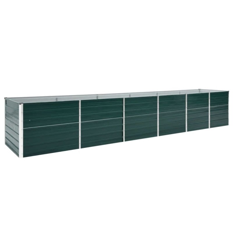 Canteiro elevado de jardim 480x80x77 cm aço galvanizado verde-Vasos e floreiras-Home Retail