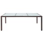 Mesa de jantar p/ exterior 200x150x74 cm vime PE castanho