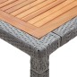 Mesa de jardim 200x150x74 cm vime PE e madeira acácia cinzento