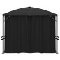 Gazebo com cortinas 400x300x265 cm antracite