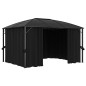 Gazebo com cortinas 400x300x265 cm antracite