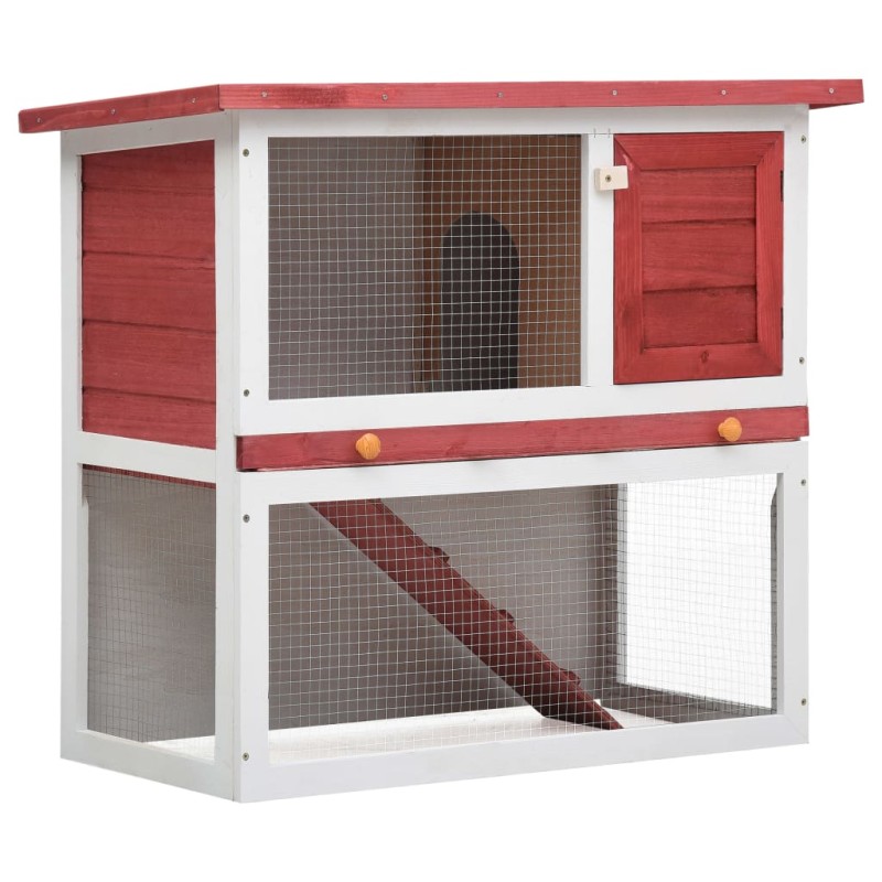 Coelheira de exterior 1 porta madeira vermelho-Casotas e gaiolas para animais pequenos-Home Retail