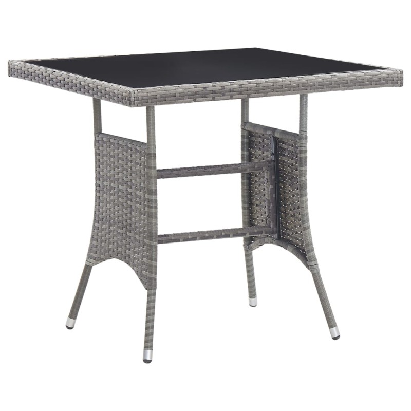 Mesa de jardim em vime PE 80x80x74 cm antracite-Mesas de jardim-Home Retail