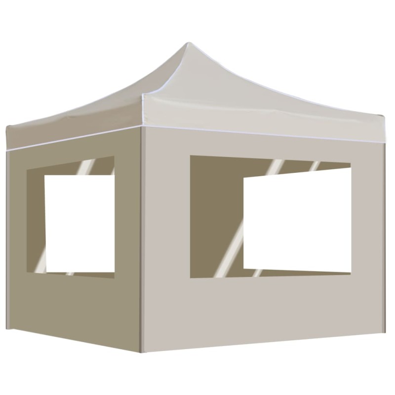 Tenda dobrável profissional com paredes alumínio 2x2 m creme-Toldos e gazebos-Home Retail