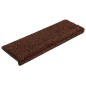 Tapete/carpete para degraus 15 pcs 65x21x4 cm castanho