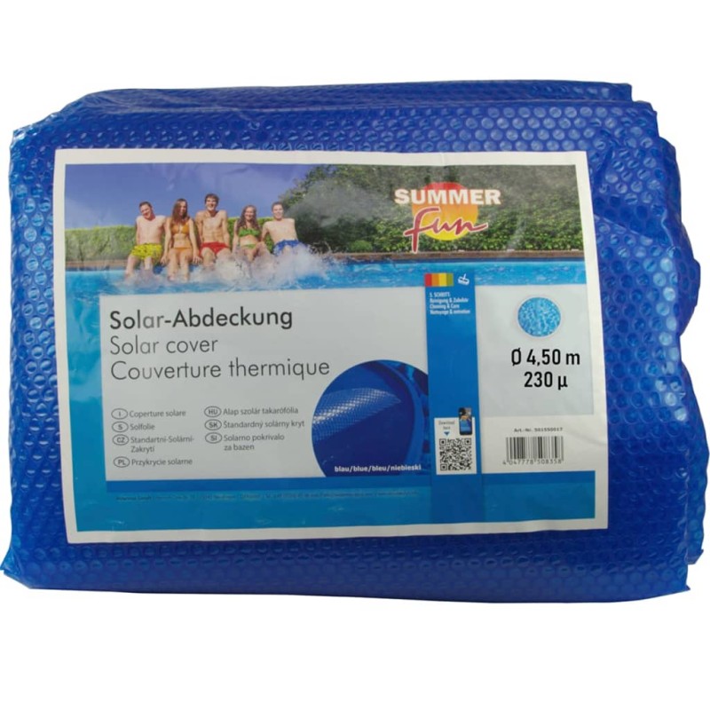 Summer Fun Cobertura solar de piscina redonda 450 cm PE azul-Capas para piscinas e plástico para forrar pisos-Home Retail