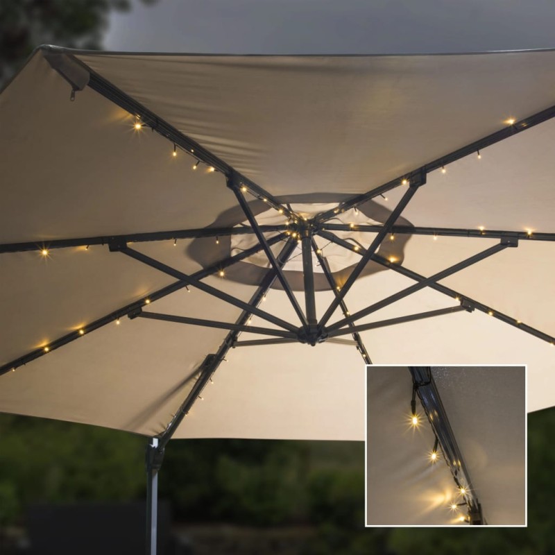 HI Cordão de luzes LED solares para guarda-sol 130 cm-Iluminação de exterior-Home Retail