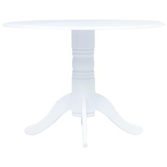 Mesa de jantar 106 cm madeira de seringueira maciça branco