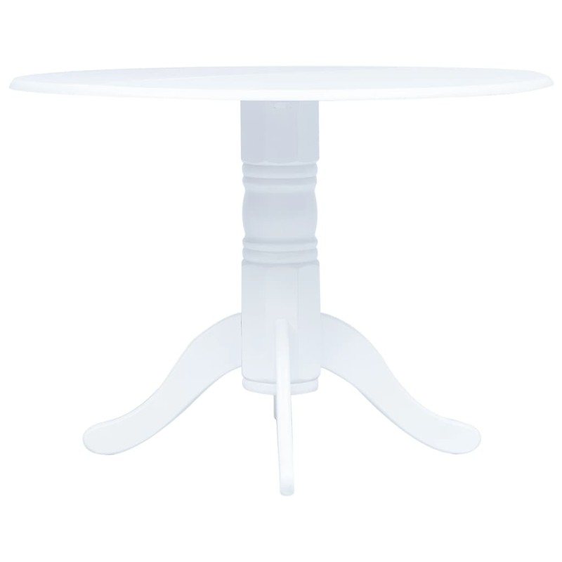 Mesa de jantar 106 cm madeira de seringueira maciça branco-Mesas de cozinha e de sala de jantar-Home Retail