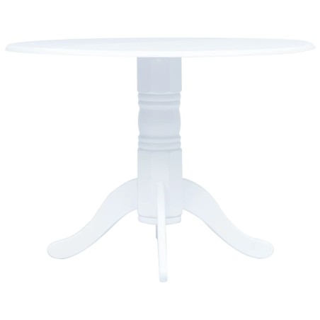 Mesa de jantar 106 cm madeira de seringueira maciça branco