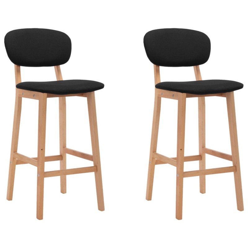 Bancos de bar 2 pcs tecido preto-Bancos de bar-Home Retail