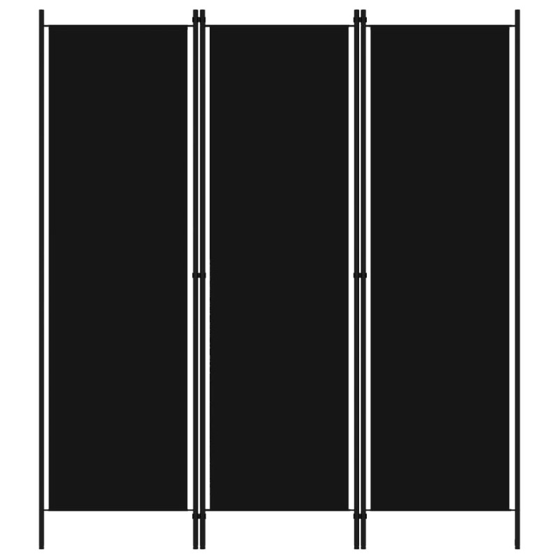 Divisória de quarto com 3 painéis 150x180 cm preto-Biombos-Home Retail