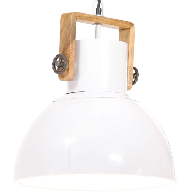 Candeeiro suspenso industrial redondo 25 W 40 cm E27 branco-Candeeiros-Home Retail