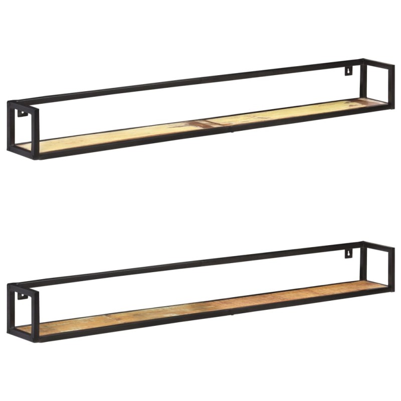 Prateleiras de parede 2 pcs 160 cm madeira recuperada maciça-Prateleiras-Home Retail