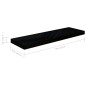 Prateleiras de parede suspensas 2 pcs 80x23,5x3,8cm MDF preto