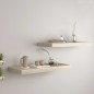 Prateleiras parede suspensas 2 pcs 60x23,5x3,8 cm MDF carvalho