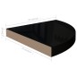 Prateleiras canto suspensas 2 pcs 35x35x3,8cm MDF preto brilh.