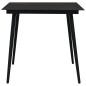 Mesa de jantar para jardim 80x80x74 cm aço e vidro preto